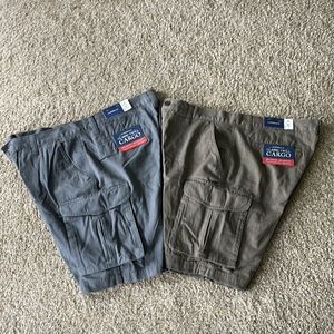 Croft & Barrow classic twill cargo shorts size 36 (set of 2) brown and gray NWT